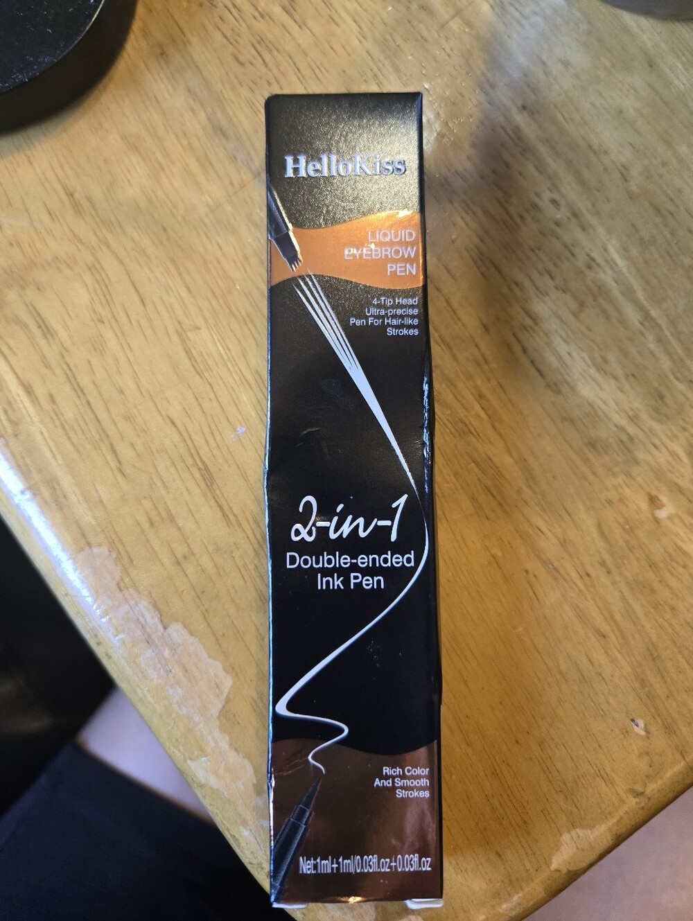 2-in-1 Double-Ended Liquid Eyebrow Pen MICROBLADING waterproof— Black